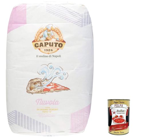 Farina Molino Caputo Nuvola Pizza Napoli Pizzamehl für leichten teig 25kg 100% natürliche + Italian Gourmet polpa 400g von Italian Gourmet E.R.