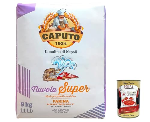 Farina Molino Caputo Nuvola Super Pizza Napoli Pizzamehl für leichten teig 5kg 100% natürliche + Italian Gourmet polpa 400g von Italian Gourmet E.R.