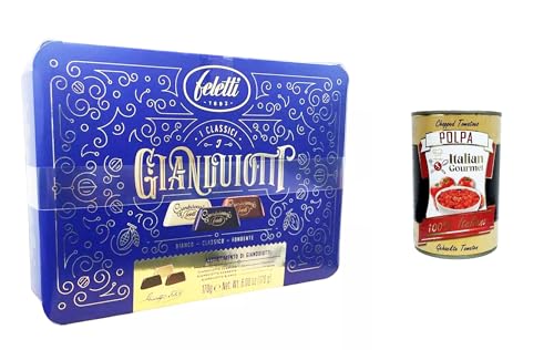 Feletti Scatola Assortimento Gianduiotti Classico Bianco Fondente Klassische weiße dunkle Gianduiotti-Sortimentsbox 170gr+ Italian Gourmet polpa 400g von Italian Gourmet E.R.