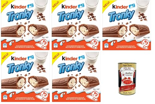 Ferrero Kinder Tronky Kakaowaffel, cremige Milchfüllung mit Keksstücken, 5x 90 g+Italian Gourmet polpa 400g von Italian Gourmet E.R.