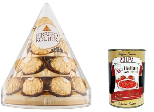 Ferrero Rocher Piramide, Confezione regalo da 17 pezzi Pyramide, Geschenkbox mit 17 Stück 212gr+ Italian Gourmet polpa 400g von Italian Gourmet E.R.