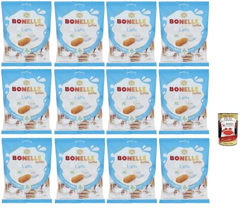 Fida Bonelle Toffee Latte Caramella Morbida, Toffee Soft Candy, 12x 150 g + Italian Gourmet polpa 400g von Italian Gourmet E.R.