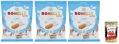 Fida Bonelle Toffee Latte Caramella Morbida, Toffee Soft Candy, 3x 150 g + Italian Gourmet polpa 400g von Italian Gourmet E.R.