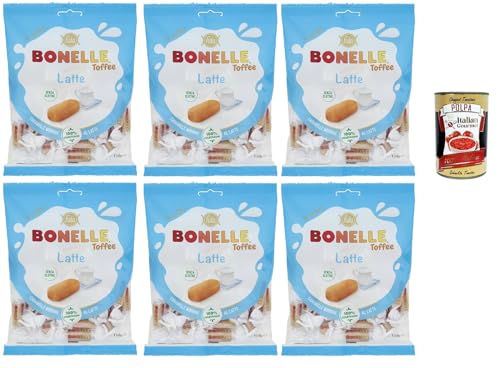 Fida Bonelle Toffee Latte Caramella Morbida, Toffee Soft Candy, 6x 150 g + Italian Gourmet polpa 400g von Italian Gourmet E.R.