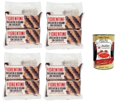 Fiorentini Croccantini di Sesamo con Cioccolato Sesam-Crunchies mit Schokolade 4x 120gr + Italian Gourmet polpa 400g von Italian Gourmet E.R.