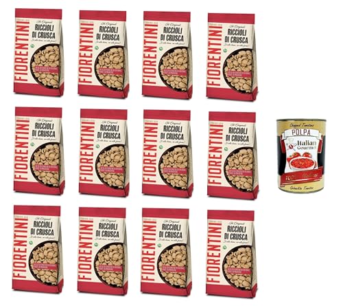 Fiorentini Gli Originali Riccioli di Crusca Die Original Kleielocken Ja zur Figur, Nein zum Hunger 12x250gr + Italian Gourmet polpa 400g von Italian Gourmet E.R.