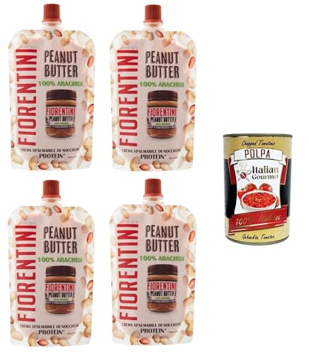 Fiorentini Peanut Butter 100% Arachidi in Pouch Erdnussbutter 100% Erdnüsse im Beutel 4x100 g+ Italian Gourmet polpa 400g von Italian Gourmet E.R.