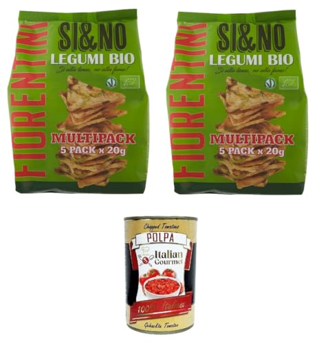 Fiorentini Si & No Mini gallette di mais con legumi Mini-Maiskekse mit Hülsenfrüchten 2x 100gr + Italian Gourmet polpa 400g von Italian Gourmet E.R.