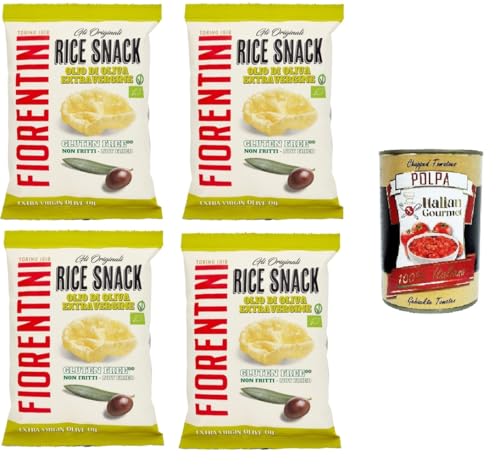 Fiorentini gli Originali Rice Snack Olio di Oliva Extravergine the Original Rice Snack Natives Olivenöl Extra 4x40 g+ Italian Gourmet polpa 400g von Italian Gourmet E.R.