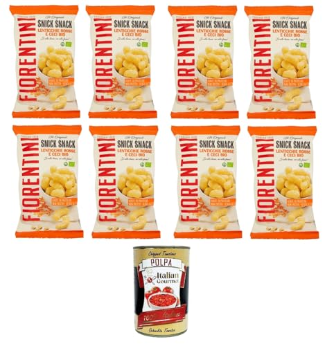 Fiorentini the Originals Snick Snack Lenticchie Rosse e Ceci Rote Linsen und Kichererbsen 8 x 45 g+ Italian Gourmet polpa 400g von Italian Gourmet E.R.