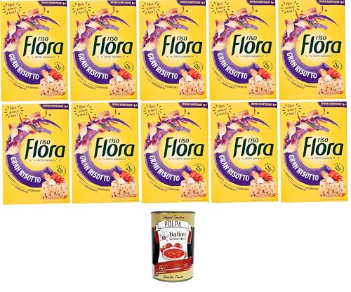 Flora Riso Gran Risotto, für Risottos mit vollmundigen und gut geschälten Körnern 10x1kg + Italian Gourmet polpa 400g von Italian Gourmet E.R.