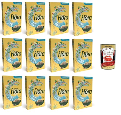 Flora Riso Tre Cereali Riso,Orzo,Farro Drei Getreidereis, Gerste, Dinkel 12x800gr + Italian Gourmet polpa 400g von Italian Gourmet E.R.