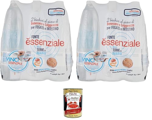 Fonte Essenziale Acqua Minerale Naturale Natürliches Mineralwasser Einweg PET 12x1Lt+Italian Gourmet pelati 400gr von Italian Gourmet E.R.