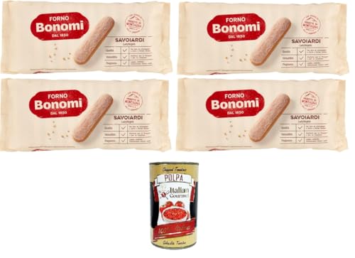 Forno Bonomi- Savoiardi Classici Klassische Löffelbiskuits 4x 200gr + Italian Gourmet polpa 400g von Italian Gourmet E.R.