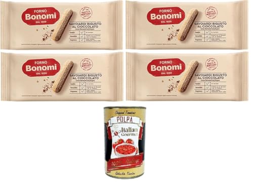 Forno Bonomi- Savoiardi bigusto al cioccolato Keks-Löffelchen mit Schokolade 4x 200gr + Italian Gourmet polpa 400g von Italian Gourmet E.R.