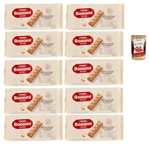 Forno Bonomi Sfogliatine Glassate, kekse, biscuits, Blätterteig mit zuckerhaltiger Glasur 10x 200g + Italian Gourmet polpa 400g von Italian Gourmet E.R.