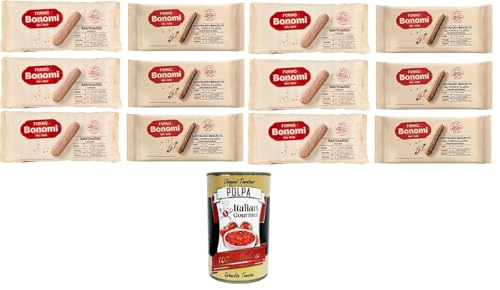 Forno Bonomi- Testpaket Savoiardi Classici & bigusto al cioccolato KeksKlassiker & Schokolade im doppelten Geschmack 12x 200gr + Italian Gourmet polpa 400g von Italian Gourmet E.R.