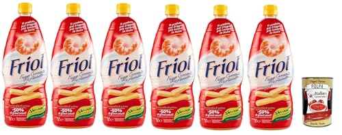 Friol Olio di Semi di Girasole, Frigge, Croccante e Asciutto, Frittieröl, Sonnenblumenkernöl, Knusprig und trocken, 6x 1L + Italian Gourmet polpa 400g von Italian Gourmet E.R.