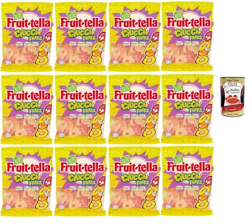 Fruittella Cuicci frizz, Gummibon, verschiedene Obstgeschmack, mit Fruchtsaft, glutenfrei, 12x 175 g + Italian Gourmet polpa 400g von Italian Gourmet E.R.