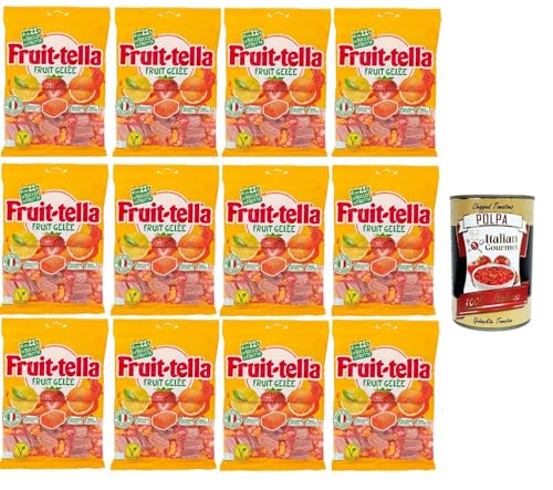 Fruittella Gelée, Gummiband, geschmack, mit Fruchtsaft, Gluten -frei, 12x 180g + Italian Gourmet polpa 400g von Italian Gourmet E.R.