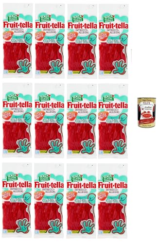 Fruittella Intrecci + Allegri Caramelle Morbide alla Fragola, Weiche Erdbeer Süßigkeiten 12x 125g + Italian Gourmet polpa 400g von Italian Gourmet E.R.