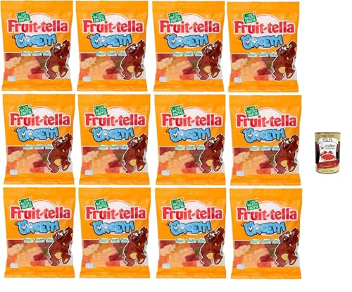 Fruittella Orsetti, Caramelle Gommose, Probieren Sie verschiedene Früchte mit Fruchtsaft, glutenfrei, 12x 175g, um immer mit Ihnen zu tragen + Italian Gourmet polpa 400g von Italian Gourmet E.R.