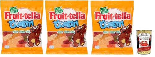 Fruittella Orsetti, Caramelle Gommose, Probieren Sie verschiedene Früchte mit Fruchtsaft, glutenfrei, 3x 175g, um immer mit Ihnen zu tragen + Italian Gourmet polpa 400g von Italian Gourmet E.R.