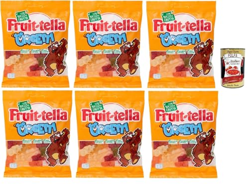 Fruittella Orsetti, Caramelle Gommose, Probieren Sie verschiedene Früchte mit Fruchtsaft, glutenfrei, 6x 175g, um immer mit Ihnen zu tragen + Italian Gourmet polpa 400g von Italian Gourmet E.R.