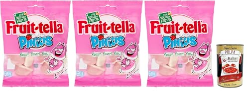 Fruittella Pinkis, Caramelle gommose con succo di frutta e aromi naturali, Gummiband mit Fruchtsaft und natürlichen Aromen, 3x 90g + Italian Gourmet polpa 400g von Italian Gourmet E.R.