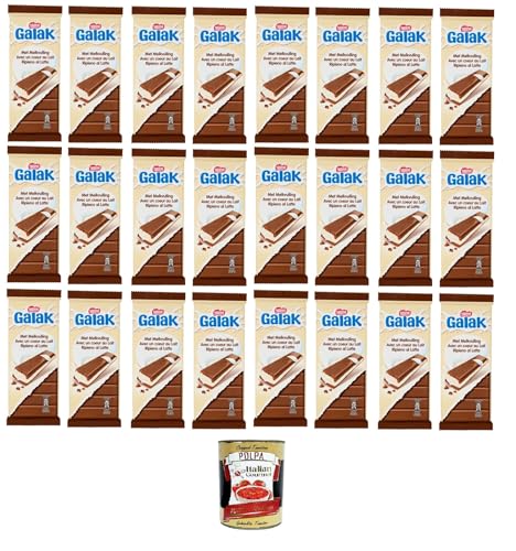 GALAK Choco Milk gefüllter Milchschokoladenriegel 24x 100g+ Italian Gourmet polpa 400g von Italian Gourmet E.R.