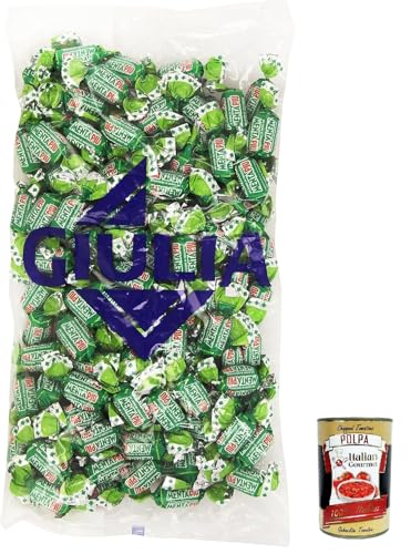 GIULIA Mentapiù Original Caramelle alla menta, Münzbonbons, lollies Süßigkeiten 1000g + Italian Gourmet polpa 400g von Italian Gourmet E.R.