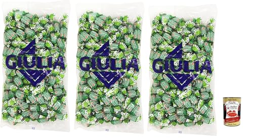 GIULIA Mentapiù Original Caramelle alla menta, Münzbonbons, lollies Süßigkeiten 3x 1000g + Italian Gourmet polpa 400g von Italian Gourmet E.R.