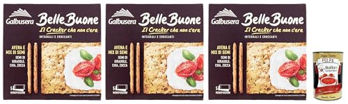 Galbusera BELLEBUONE, Cracker mit Hafer und Sonnenblumenkernen, Chia und Kürbis, 3x 200g + Italian Gourmet polpa 400g von Italian Gourmet E.R.