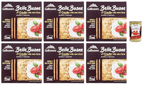 Galbusera BELLEBUONE, Cracker mit Hafer und Sonnenblumenkernen, Chia und Kürbis, 6x 200g + Italian Gourmet polpa 400g von Italian Gourmet E.R.