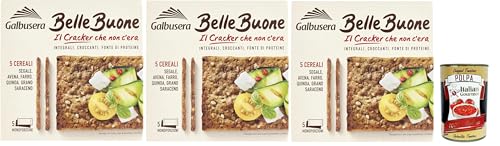 Galbusera BELLEBUONE, cracker mit 5 Getreide: Roggen, Hafer, geschrieben, Quinoa und Buchweizen, 3x 200g + Italian Gourmet polpa 400g von Italian Gourmet E.R.