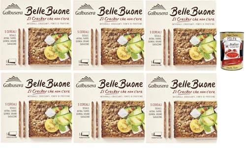 Galbusera BELLEBUONE, cracker mit 5 Getreide: Roggen, Hafer, geschrieben, Quinoa und Buchweizen, 6x 200g + Italian Gourmet polpa 400g von Italian Gourmet E.R.