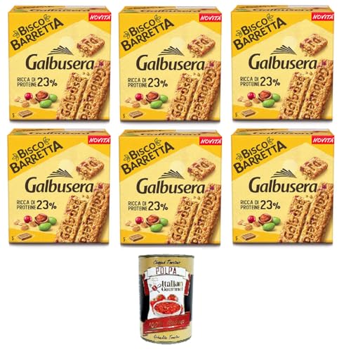 Galbusera BiscoBarretta Ricca di proteine Bisco-Riegel Reich an Proteinen 6x 180gr + Italian Gourmet polpa 400g von Italian Gourmet E.R.