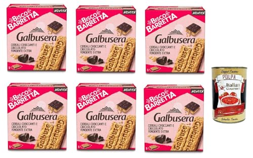 Galbusera Biscobarretta cereali e cioccolato fondente, Riegel Kekse Müsli und dunkle Schokolade 6x 230g + Italian Gourmet polpa 400g von Italian Gourmet E.R.