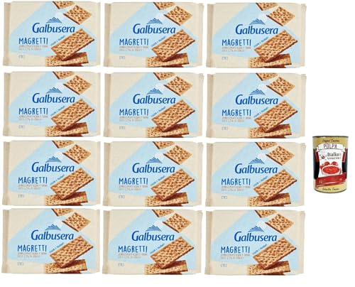 Galbusera Magretti cracker con 1,5% di grassi con Farina di Tipo 2, Cracker mit 1,5% Fett mit Typ 2 Mehl, 12x 380g + Italian Gourmet polpa 400g von Italian Gourmet E.R.