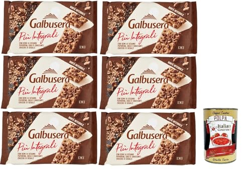 Galbusera Più Integrali con Semi di Sesamo, Papavero, Chia e Croccanti Chicchi di Segale, Cracker mit Sesamsamen, Mohn, Chia und knusprigen Roggenbohnen, 6x 380g + Italian Gourmet polpa 400g von Italian Gourmet E.R.