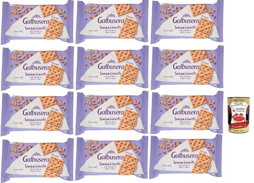 Galbusera Senza Lieviti Cracker con Farine di Mais e Orzo, Cracker mit Maismehl und Gerste, hefellos 12x 300 g + Italian Gourmet polpa 400g von Italian Gourmet E.R.