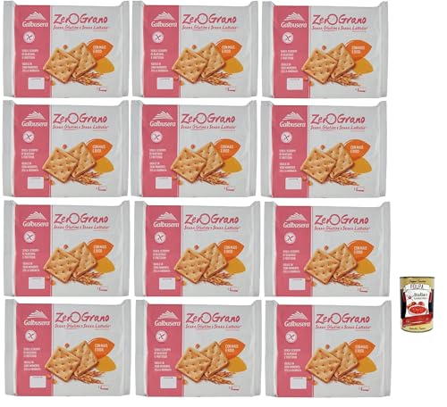 Galbusera ZeroGrano cracker con riso e mais senza glutine e senza lattosio, Glutenfrei und laktosefreie Cracker mit Reis und Mais, 12x 320g + Italian Gourmet polpa 400g von Italian Gourmet E.R.