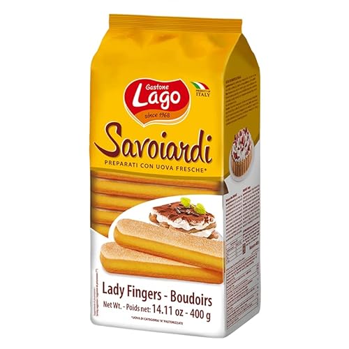 Gastone Lago Savoiardi Traditionelle Sardische Kekse,an der Oberfläche leicht gezuckert mit leichtem Zitronenaroma 400g von Italian Gourmet E.R.