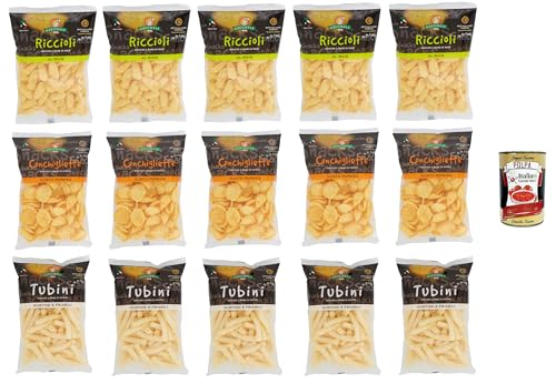 Gecchele Testpaket Riccioli-Tubini-Conchigliette 15x 100Gr + Italian Gourmet polpa 400g von Italian Gourmet E.R.