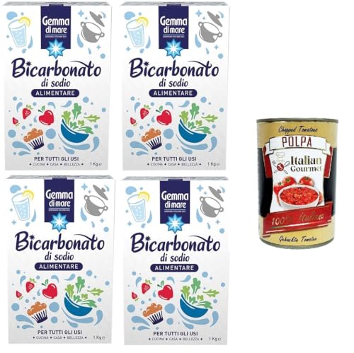 Gemma Di Mare- Bicarbonato di sodio Alimentare Natriumbicarbonat in Lebensmittelqualität 4x 1kg + Italian Gourmet polpa 400g von Italian Gourmet E.R.