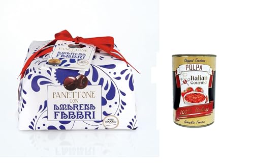 Giovanni Cova Panettone Con Amarena Fabbri Panettone mit Amarena-Kirsche 1kg + Italian gourmet polpa 400g von Italian Gourmet E.R.