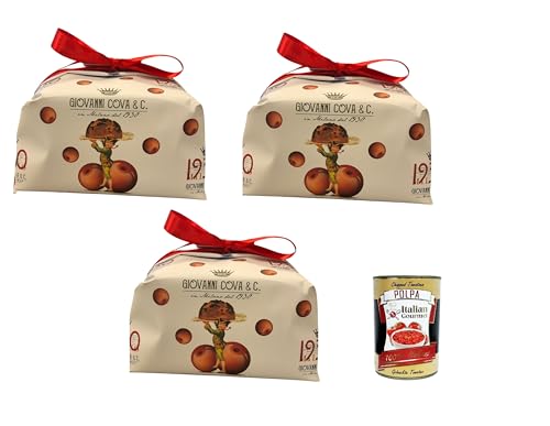 Giovanni Cova Panettone Con Amarena Fabbri Panettone mit Amarena-Kirsche 3x 1kg + Italian gourmet polpa 400g von Italian Gourmet E.R.