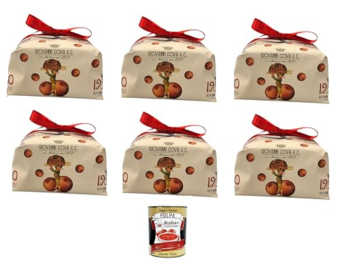 Giovanni Cova Panettone Con Amarena Fabbri Panettone mit Amarena-Kirsche 6x 1kg + Italian gourmet polpa 400g von Italian Gourmet E.R.