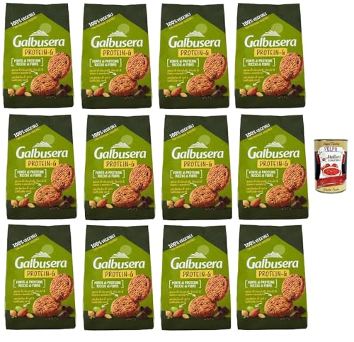 Glbusera Protein-G Frollini 100% vegetali, biscotti, kekse Hafer- und Mandelkekse, Proteinquelle und reich an Ballaststoffen 12x 280g + Italian Gourmet polpa 400g von Italian Gourmet E.R.