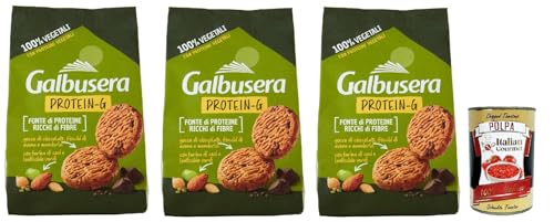 Glbusera Protein-G Frollini 100% vegetali, biscotti, kekse Hafer- und Mandelkekse, Proteinquelle und reich an Ballaststoffen 3x 280g + Italian Gourmet polpa 400g von Italian Gourmet E.R.